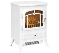 HOMCOM Modern Electric Fireplace, Freestanding Electric Stove Fire with Flame Effect, 950/1850W, White