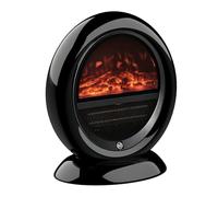 HOMCOM Freestanding Electric Fireplace Indoor Space Table Top Heater with Realistic Flame Effect, Rotatable Head, Overheating Protection, 1500W, Black
