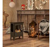 Homcom Freestanding Ethanol Fireplace Bioethanol Fireplace With 3 Hours Burning In Black Black