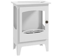 HOMCOM Freestanding Ethanol Fireplace, Steel Bioethanol Fireplace with Stainless Steel Flame Snuffer, 1.2L Tank, 3 Hours Burning Time for Indoor, White