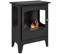 HOMCOM Freestanding Ethanol Fireplace, with Stainless Steel Flame Snuffer, 1.2L Tank, 3 Hours Burning Time for Indoor