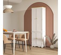 Homcom Freestanding Farmhouse Kitchen Cupboard Storage Cabinet With 4 Shelves In White White One Size