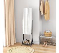 HOMCOM Freestanding Full Length Mirror Adjustable Full Body Mirror with Shelf in Black HOMCOM Black
