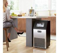 HOMCOM Freestanding Ice Machine with 45kg/24H Capacity, Commercial Ice Maker, Silver