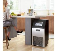 Homcom Freestanding Ice Machine With 45Kg/24H Capacity, Commercial Ice Maker In Silver Silver