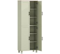 HOMCOM Freestanding Kitchen Cupboard, 4-Door Storage Cabinet with Adjustable Shelves, Modern Kitchen Pantry, 170cm, Green
