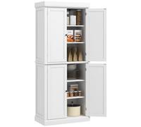 Homcom Freestanding Kitchen Cupboard, 6 Tier Cabinet Organizer Adjustable In White White