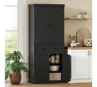 HOMCOM Freestanding Kitchen Storage Cabinet Drawer Cupboards Shelves, Black