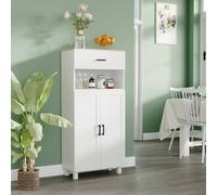 HOMCOM Kitchen Cupboard Storage Cabinet with Drawer, Countertop, White - White