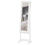 Homcom Freestanding Led Full-Length Mirrored Jewelry Cabinet Warm White