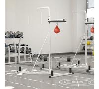 HOMCOM Freestanding Speed Bag Platform, Adjustable Boxing Punch Bag, White