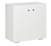 HOMCOM Freestanding Storage Cabinet w/ Two Shelves Wooden Sideboard - White