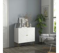HOMCOM Freestanding Storage Cabinet with Adjustable Shelves for Living Room