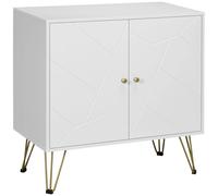HOMCOM Freestanding Storage Cabinet with Adjustable Shelves for Living Room White