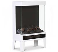 HOMCOM Freestanding Stove with LED Flame Effect, White | Size: Medium HOMCOM White Medium