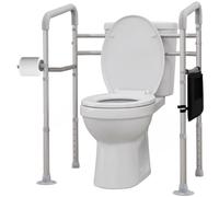 HOMCOM Freestanding Toilet Frame, 136kg Max Load Toilet Safety Frame, Arms
