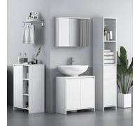Homcom Freestanding Under Sink Cabinet With 2 Doors And Shelf, White White