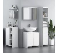 Freestanding Under Sink Cabinet with 2 Doors and Shelf, White HOMCOM White 600mm