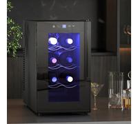 Homcom Freestanding Wine Cooler Fridge With 8 Bottle, 21 Litre Capacity In Black Black