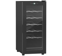 HOMCOM Freestanding Wine Fridge, 35cm Wide Undercounter Wine Cooler Fridge w/ Temperature Control, Digital Touch Screen, LED, Glass Door Aosom UK