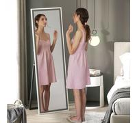 HOMCOM Full Length Mirror, 163 x 53 cm Full Body Mirror with Frame, Free Standing, Hanging or Leaning Against Wall for Bedroom, Living Room, Grey Wood Effect Grey