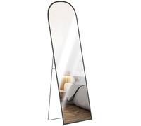 HOMCOM Full Length Mirror, 165x60cm Arched Free Standing Floor Mirror with Aluminium Alloy Frame, Hanging or Leaning for Living Room, Bedroom, Black Frame