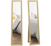 HOMCOM Full Length Mirror, 37 x 157 cm, Hanging or Freestanding, Rectangular Glass Full Body Mirror with Frame for Living Room, Bedroom, Cloakroom, Natural