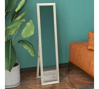 HOMCOM Full Length Mirror Farmhouse Wall Mirror Hanging Freestanding Grey - 37W x 3.8D x 157H cm - Modern - Wood effect