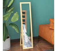 HOMCOM Full Length Mirror, Farmhouse Wall Mirror, Hanging & Freestanding in Natural HOMCOM Natural