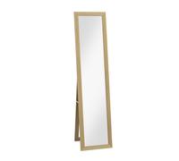 HOMCOM Full Length Mirror Farmhouse Wall Mirror Hanging Freestanding Natural - Natural wood finish