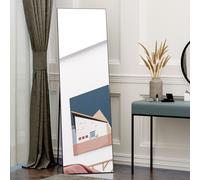 HOMCOM Full Length Mirror Floor Standing or Wall-Mounted, Dressing Mirror, Black - Black