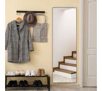 HOMCOM Full Length Mirror Floor Standing or Wall-Mounted, Dressing Mirror, Black - Black