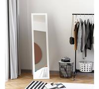 HOMCOM Full Length Mirror, Floor Standing or Wall-Mounted Long Mirror, Black - White