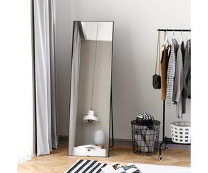 HOMCOM Full Length Mirror, Free Standing or Wall Hanging, Tall Full Body Mirror