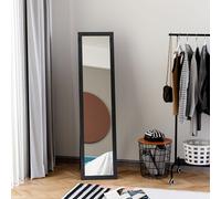 HOMCOM Full Length Mirror, Floor Standing or Wall-Mounted Long Mirror, Black - Black