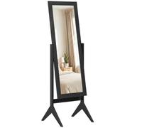 HOMCOM Full Length Mirror Freestanding Adjustable Angle 148 x 47 cm Black | Dressing Mirror, Bedroom, Living Room
