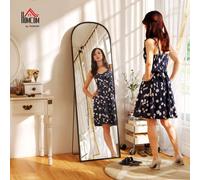 Homcom Full Length Mirror, Hanging Or Leaning Freestanding Floor Mirror In Black Black Large