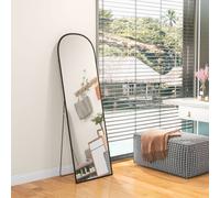 HOMCOM Full Length Mirror with Aluminium Alloy Frame Hanging or Leaning Black