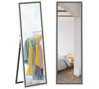 HOMCOM Full Length Mirror - Standing Leaning Wall - 163 X 53 Cm - Grey | TJ Hughes