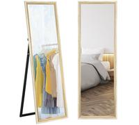 HOMCOM Full Length Mirror - Standing Leaning Wall - 163 X 53 Cm - Oak | TJ Hughes