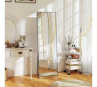 HOMCOM Full Length Mirror, Standing or Wall-Mounted Dressing Mirror, Black