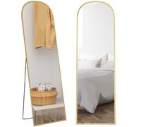 Homcom Full Length Mirror With Aluminium Alloy Frame Hanging Leaning Gold