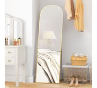 HOMCOM Full Length Mirror with Aluminium Alloy Frame Hanging Leaning Gold | Size: Small HOMCOM Gold Small