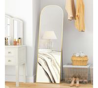HOMCOM Full Length Mirror with Aluminium Alloy Frame Hanging or Leaning Gold - Gold Tone - 162x50 cm - Modern