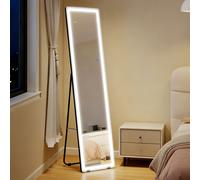 HOMCOM Full Length Mirror with LED Light Free Standing Floor Mirror Bedroom in Silver HOMCOM Silver