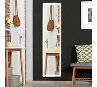 HOMCOM Full Length Mirror with LED Light Free Standing Floor Mirror Bedroom in Silver HOMCOM Silver