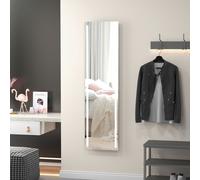 HOMCOM LED Lighted Full Length Mirror Dimmable Full Size Body Mirror for Bedroom - White