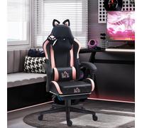 HOMCOM Gaming Chair with Footrest, Reclining Computer Chair, Black