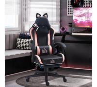 HOMCOM Gaming Chair with Footrest, Reclining Computer Chair, Black HOMCOM Black
