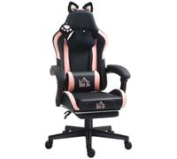 HOMCOM Gaming Chair with Footrest - Reclining Computer Chair - Black | TJ Hughes